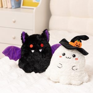 Halloween Plush Decorative Pillow Collection – Pumpkin, Ghost, Bat & Haunted House Cushions