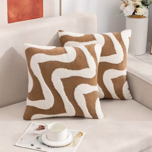 Abstract Tufted Cushion Cover – Soft Wave Decorative Throw Pillow Cover