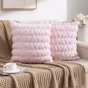 Heart Tufted Cushion Cover – Soft Plush Decorative Throw Pillow Cover