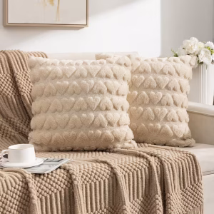 Heart Tufted Cushion Cover – Soft Plush Decorative Throw Pillow Cover