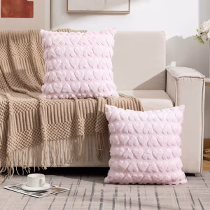 Heart Tufted Cushion Cover – Soft Plush Decorative Throw Pillow Cover