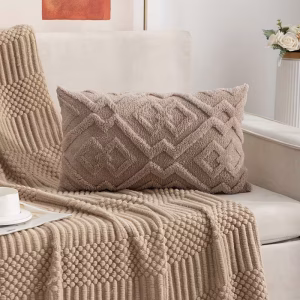 Geometric Tufted Cushion Cover – Soft Plush Decorative Throw Pillow Cover
