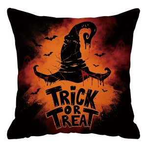 Halloween Decorative Cushion Cover Set – Skeleton, Spider Web & Haunted House Throw Pillow Covers