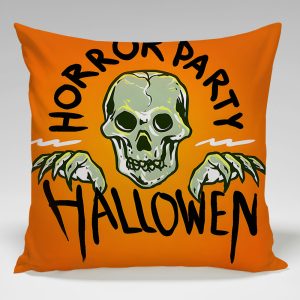 Halloween Decorative Cushion Cover Set – Pumpkin & Skull Print Throw Pillow Covers
