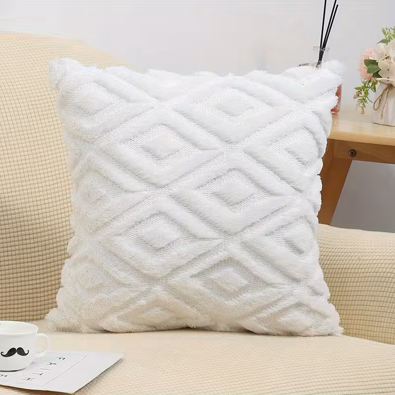 Tufted Plush Cushion Cover – Soft Geometric Decorative Throw Pillow Cover