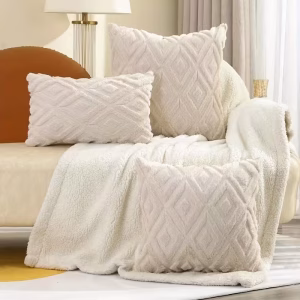 Tufted Plush Cushion Cover – Soft Geometric Decorative Throw Pillow Cover