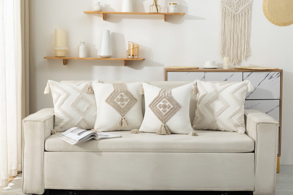 Boho Tasseled Geometric Decorative Cushion Cover