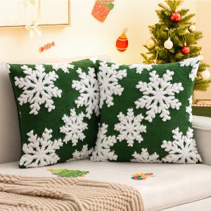 Christmas Tufted Snowflake Decorative Cushion Cover