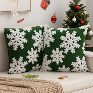 Christmas Tufted Snowflake Decorative Cushion Cover